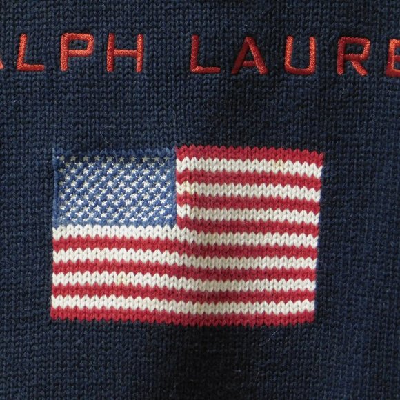 VTG 80's Hand Framed Chaps Ralph Lauren Knit Crew - Picture 5 of 6